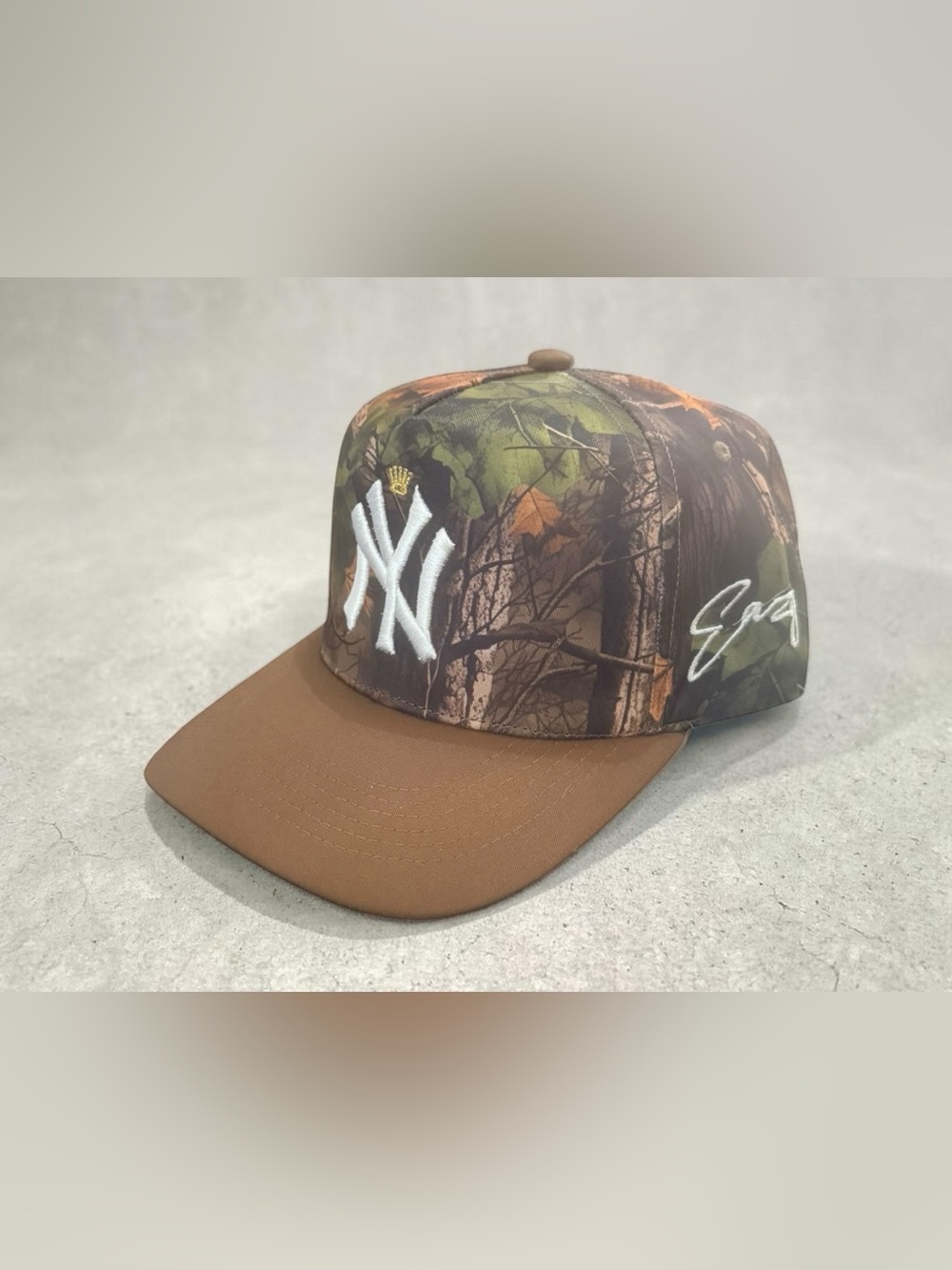 Easy LA Limited Production New York Yankees Camo Brown Brim Snapback Hat - Picture 1 of 7